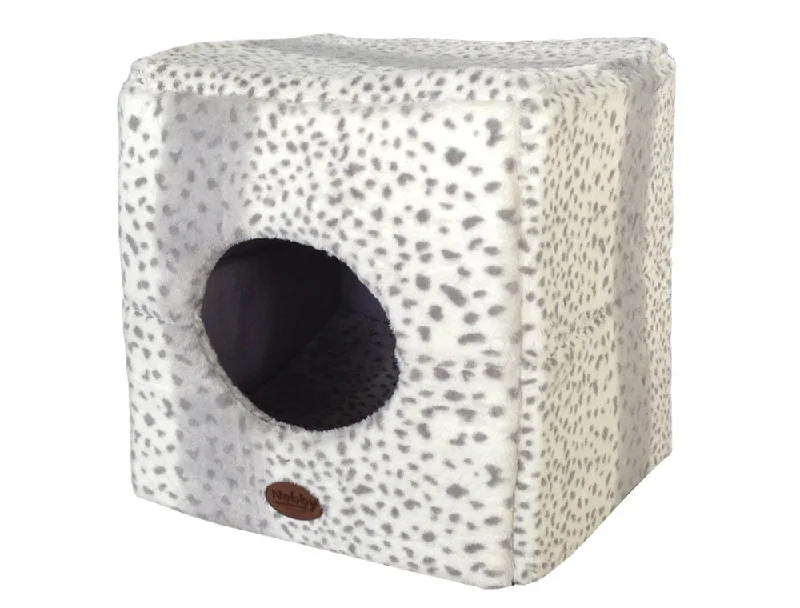 60655 NOBBY Cave cube "ALANIS" leopard grey 45 x 45 x 45 cm