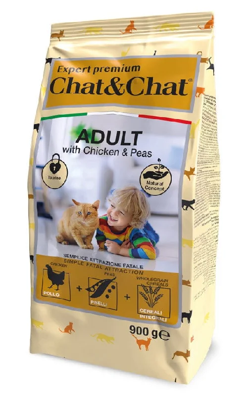 Chat&Chat Care Adult Chicken&Peas Flavor Cat Dry Food 900g