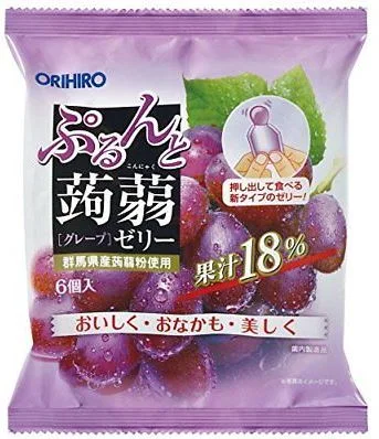 ORIHIRO Konjac Grape Jelly Pouch 6s 120g (1 Bag/BUNDLE OF 2)