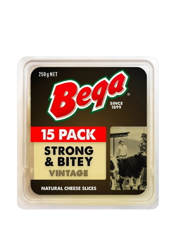 BEGA STRONG&BITEY VINTAGE CHEESE SLICE 250G