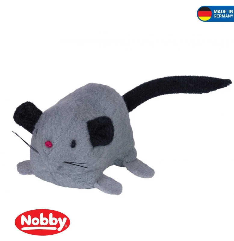 66859 NOBBY Plush Mouse with catnip grey 6,5 cm