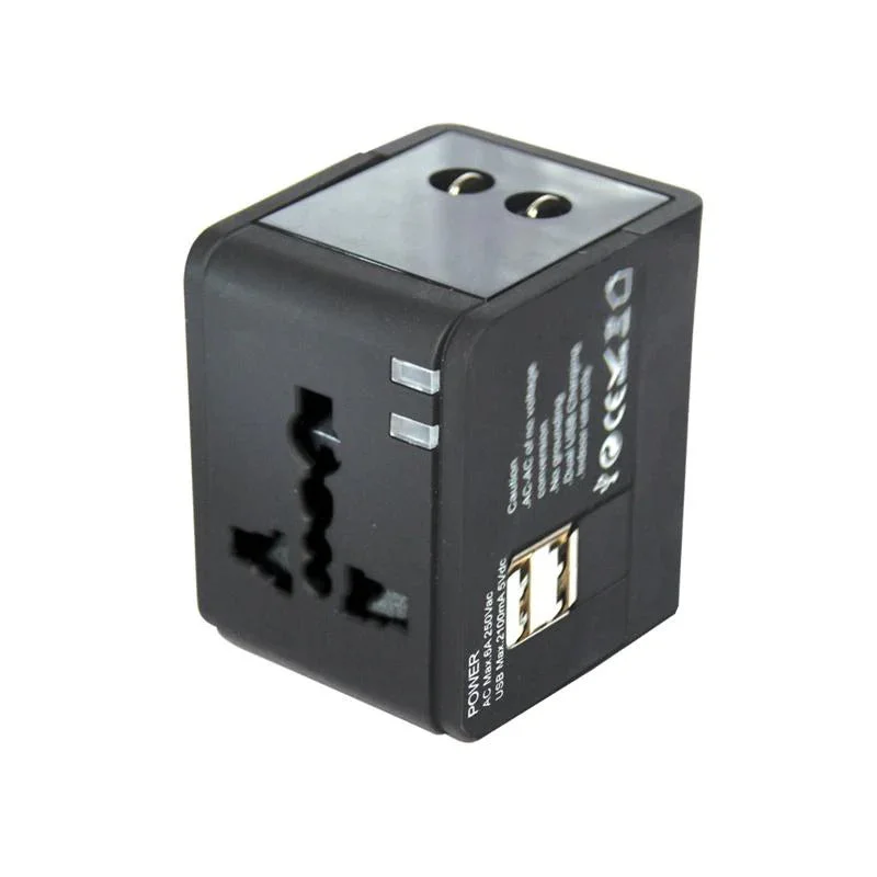 Multi-Travel Adapter w/ Dual USB Charger