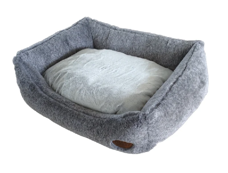 60682 NOBBY Comfort bed square "CUDDLY" lightgrey l x w x h: 45 x 40 x 19 cm