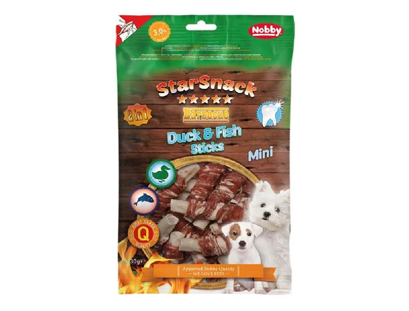 50742 NOBBY StarSnack Barbecue MINI Duck & Fish Stick 130 g, Ø 12 mm, 6,0 cm