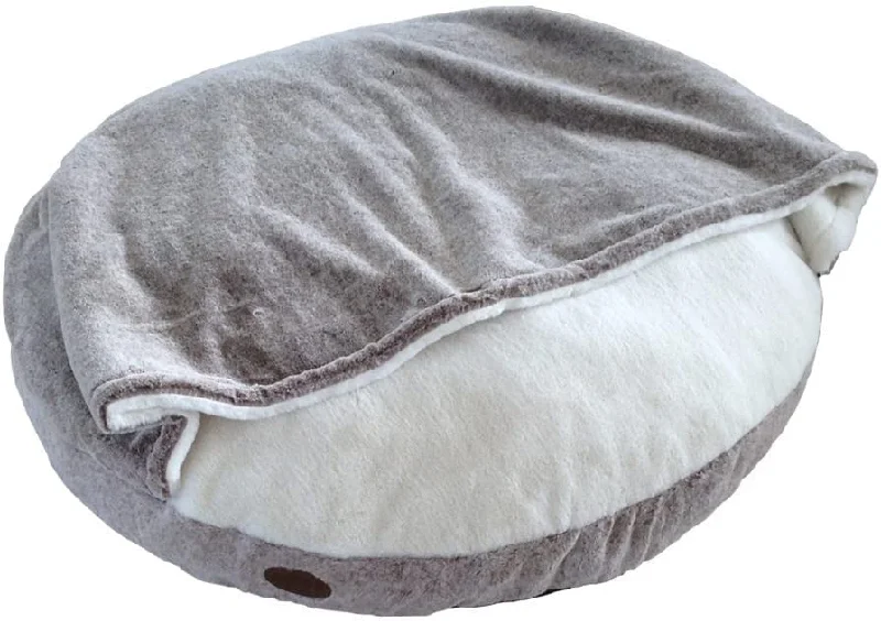 60667 NOBBY Comfort Cushion round "CUDDLY" with Blanky lightbrown Ø 92 cm