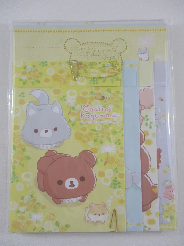 Cute Kawaii San-X Chairoikoguma Rilakkuma and Hamster Letter Set Pack - 2022 B - Stationery Writing Paper Envelope Penpal