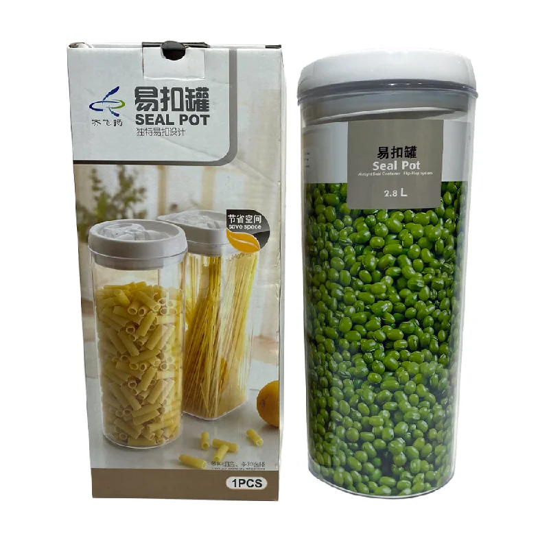 Round Buckle Plastic Canister 2.8L