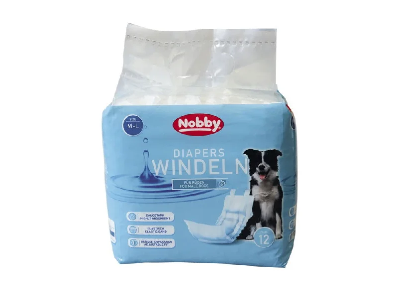 57176 NOBBY Diapers f. male dogs 12 pcs.; S-M ; 30 - 46 cm