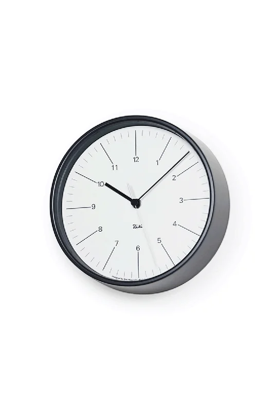 Lemnos Riki Steel Clock White