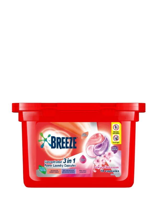 BREEZE 3IN1 LAUNDRY CAPSULE SUKURA BLOSSOM 18S