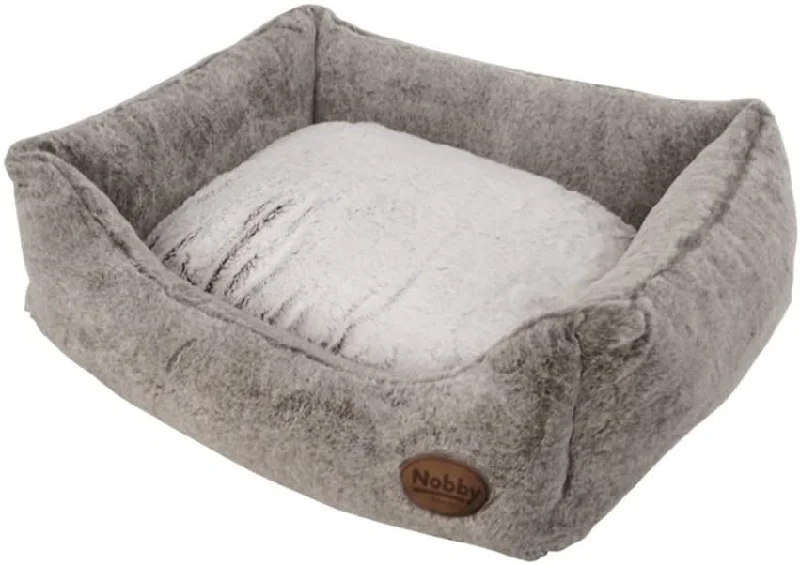 60689 NOBBY Comfort bed square "CUDDLY" lightbrown l x w x h: 75 x 60 x 23 cm