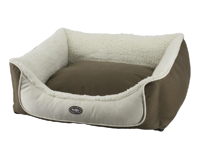 60810 NOBBY Comfort bed square "BANDA" brown l x w x h: 75 x 60 x 23 cm