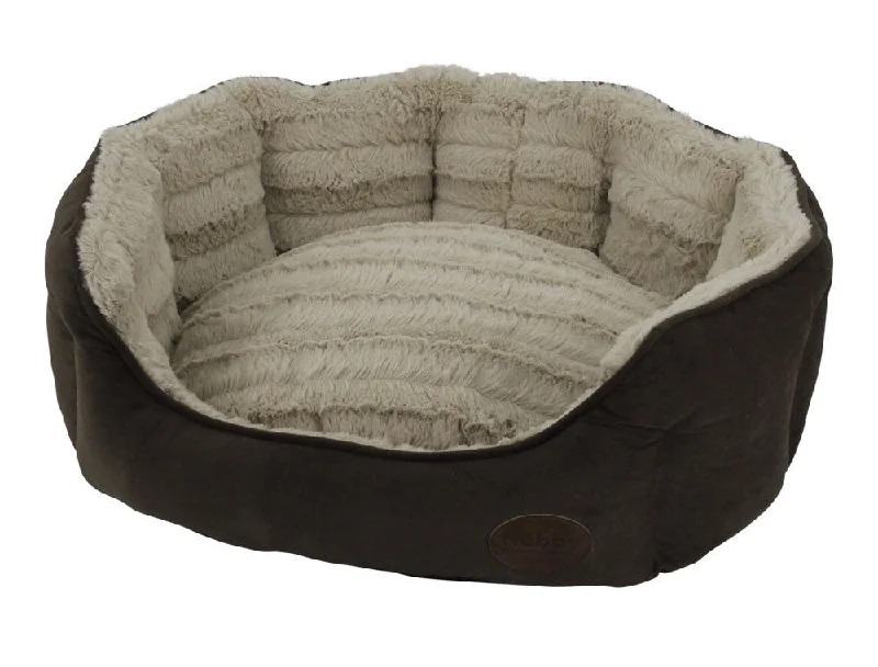 60774 NOBBY Comfort bed oval "KARA" brown l x w x h: 86 x 70 x 24 cm