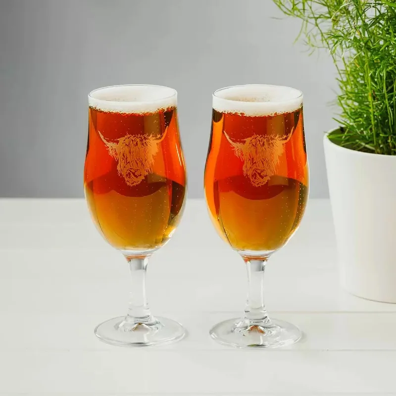 Highland Cow Beer Glasses