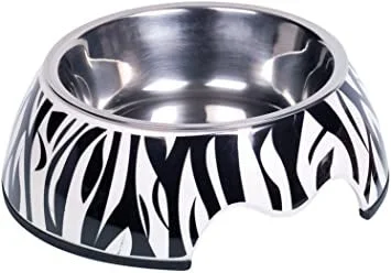 73481-08 NOBBY Dog Melamine bowl "NOBLY" zebra S: 14 x 4,5 cm, 160 ml