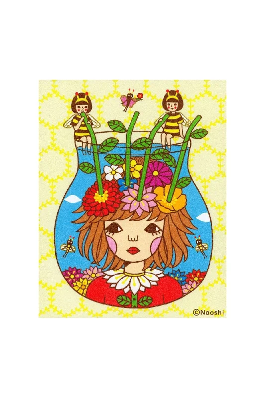 Naoshi 8x10 Art Print Bee Cafe Vase