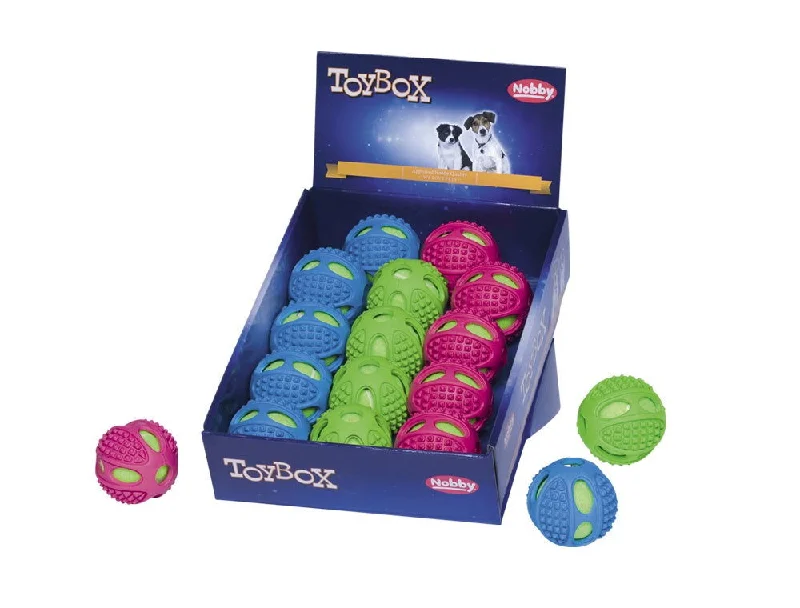 60035 NOBBY Rubber with Tennisball assorted colours Ø 6 cm