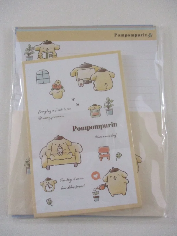 Cute Kawaii Sanrio Pom Pom Purin Dog Letter Set Pack - Stationery Writing Paper Envelope Penpal - Preowned