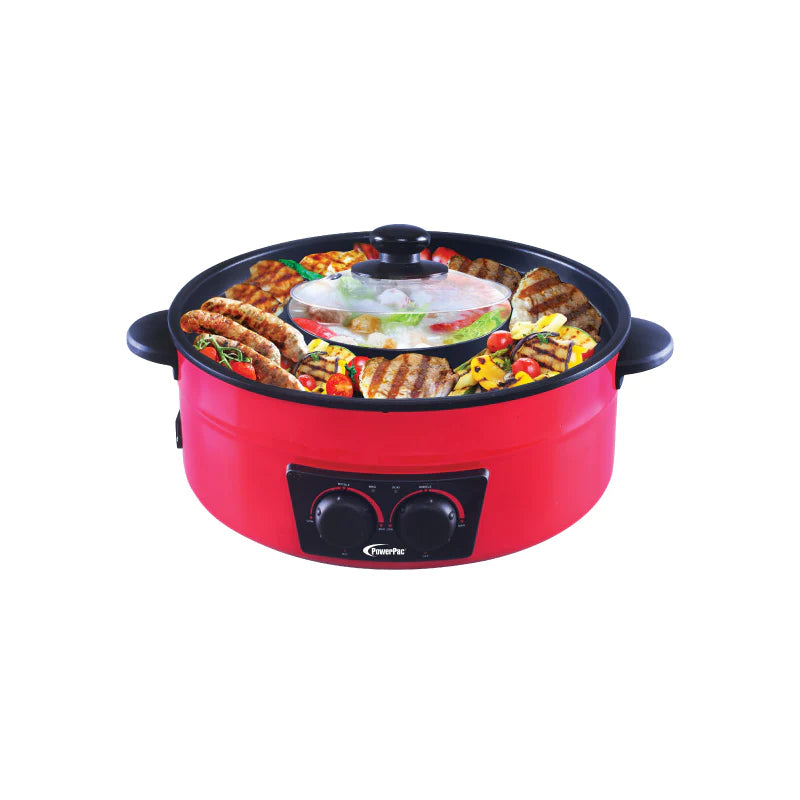 POWERPAC 2 in 1 Steamboat & BBQ