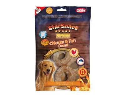 50749 NOBBY StarSnack Barbecue Chicken & Fish Donut 110 g, Ø 5,5 - 6 cm, 4 Pcs