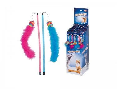 67486 NOBBY Rod with toy "RAINBOW" Mouse with feather rod 45 cm, mouse 6 cm