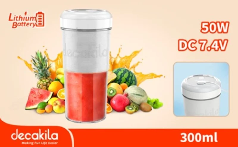 Decakila Cordless portable blender 50W 300ml - White