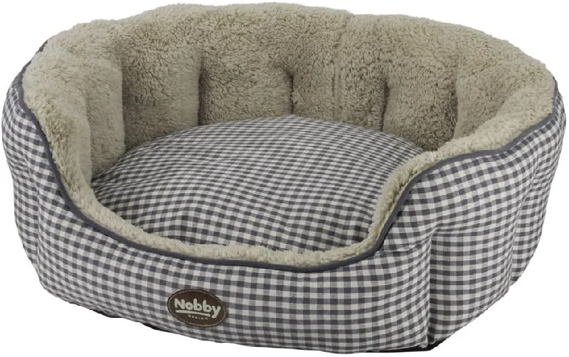 60819 NOBBY Comfort bed oval "XAVER" grey l x w x h: 55 x 50 x 21 cm