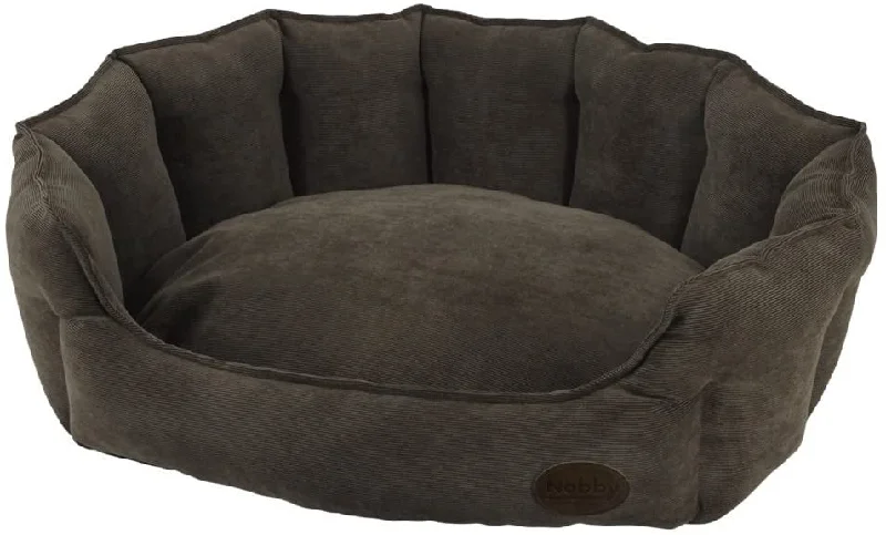 60791 NOBBY Comfort bed oval "BOTELI" brown l x w x h: 55 x 50 x 21 cm