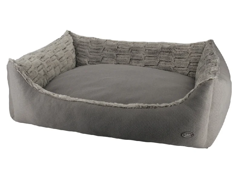 60801 NOBBY Comfort bed square "RIWU" taupe L x B x H: 100 x 80 x 25 cm