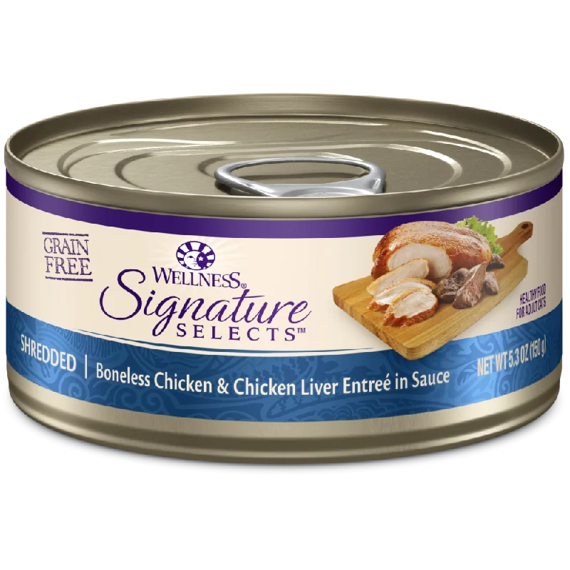 Wellness Signature Selects Grain Free Natural White Meat Chicken and Chicken Liver Entree in Sauce Wet Canned Cat Food