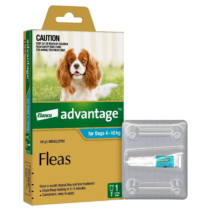 Advantage Flea Treatment for Dogs 4-10kg Aqua 1 Pack