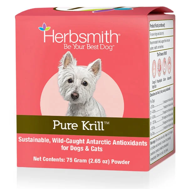 Herbsmith Pure Krill Powder for Dogs & Cats 75g Jar