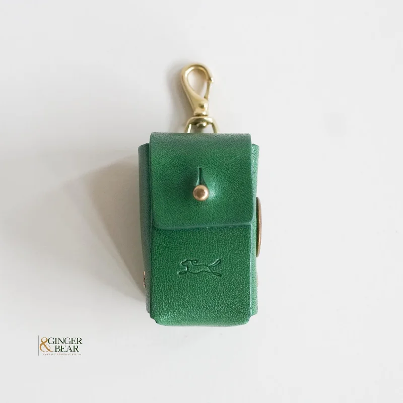 LISH Dog Poop Bag Leather Dispenser: Coopers Avocado Green