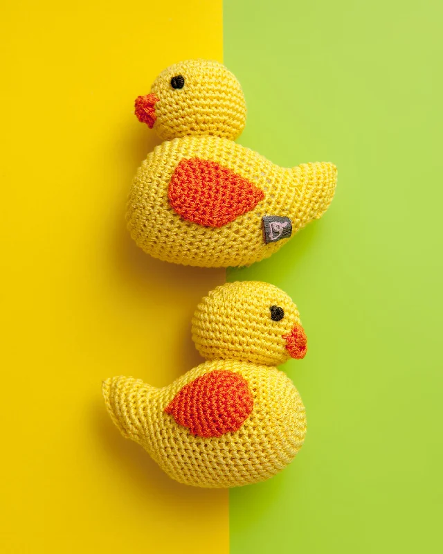 Duck Squeaky Knit Dog Toy