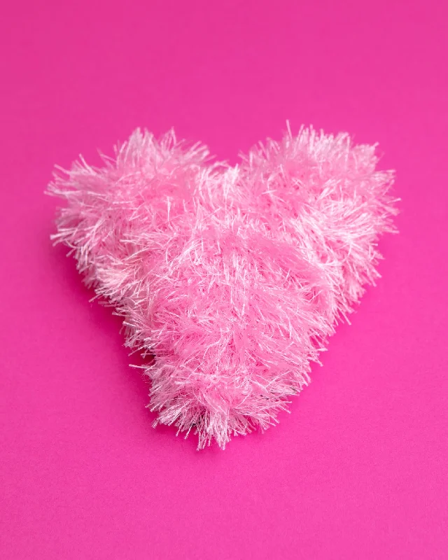 Fuzzy Pink Heart Squeaky Dog Toy (FINAL SALE)