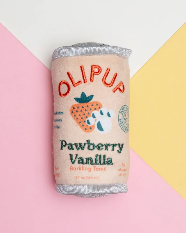 Olipup Pawberry Vanilla Squeaky Plush Dog Toy