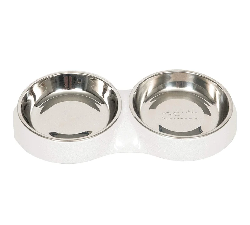 Catit Shallow Double Feeding Dish White